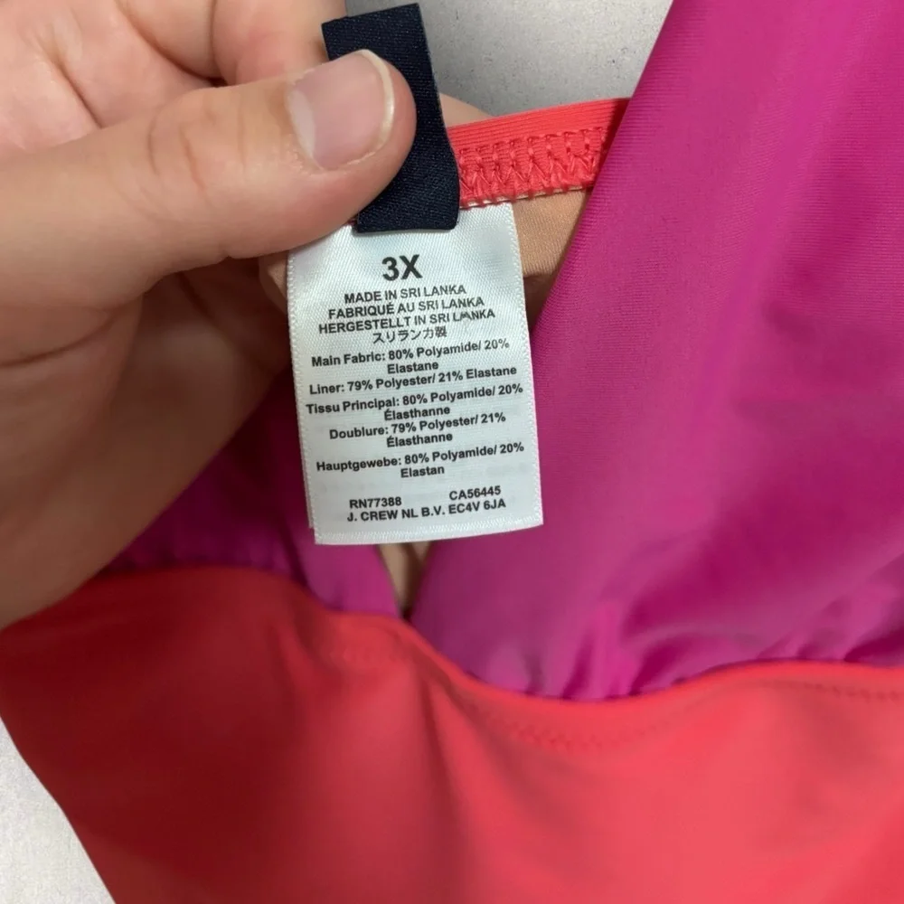 J. Crew ruched one piece colorblock swimsuit